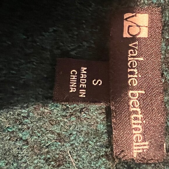 Valerie Bertinelli, Green & Black Marled 100% Wool Knit Stretch Fitted Blazer - Picture 6 of 6